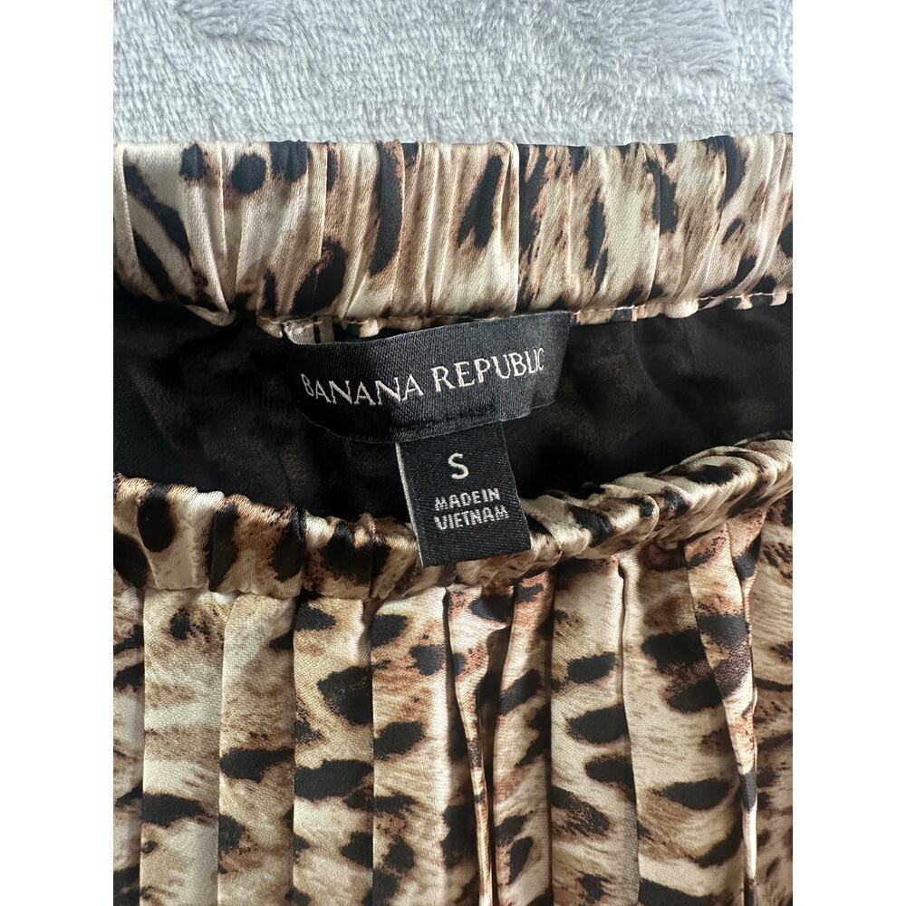 Banana Republic Leopard Print Pleated Midi Skirt - Size S - Effortless Chic - Picture 5 of 7